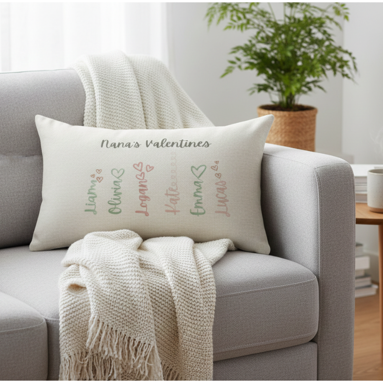 Custom Valentines Throw Pillow Cover