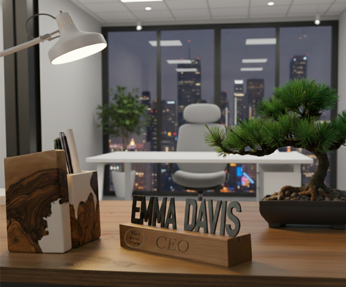 Custom Wooden Desk Sign