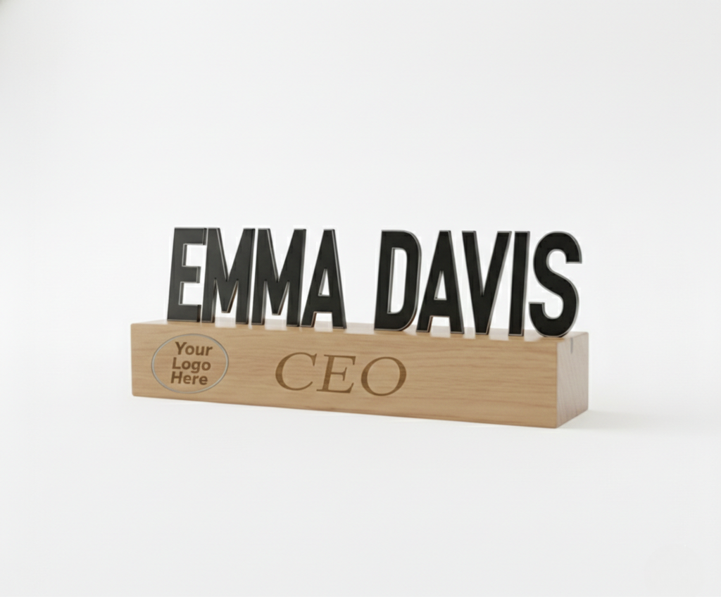 Custom Wooden Desk Sign