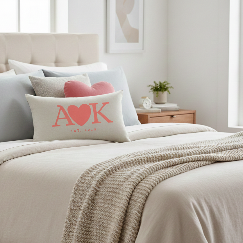 Custom Valentines Throw Pillow Cover