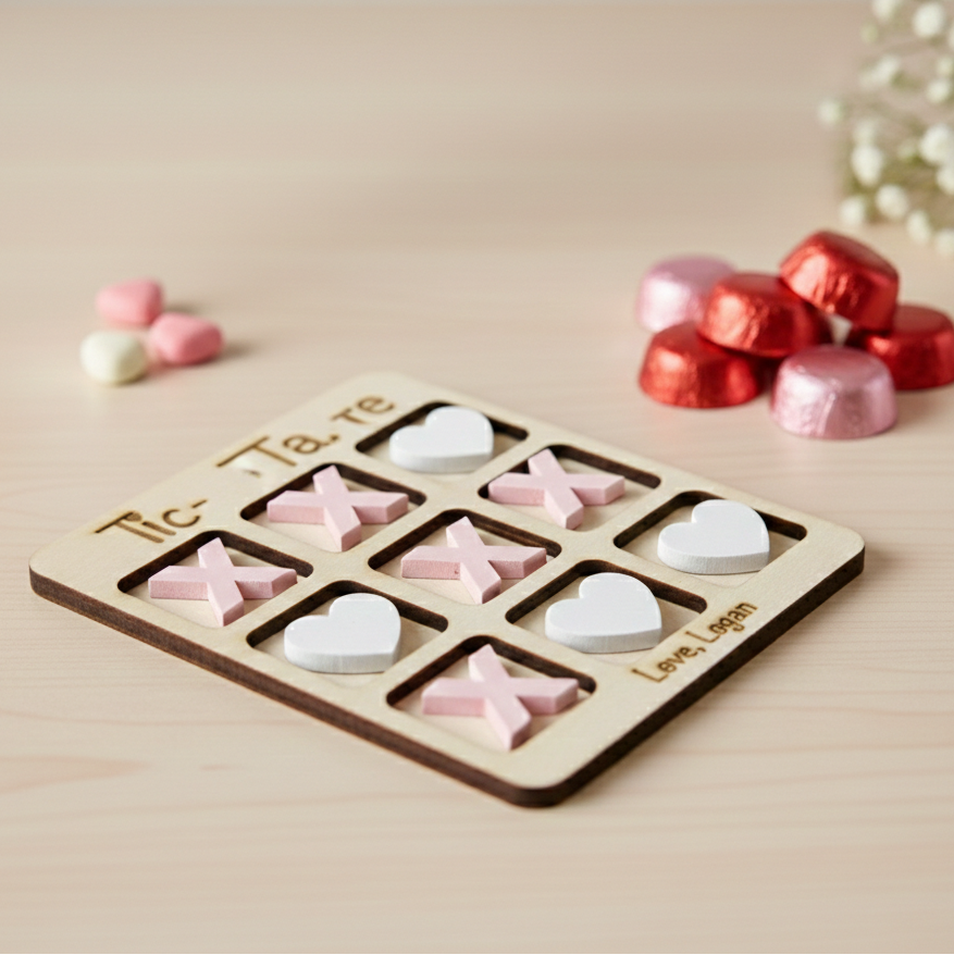 Custom Valentine's Day Tic-Tac-Toe