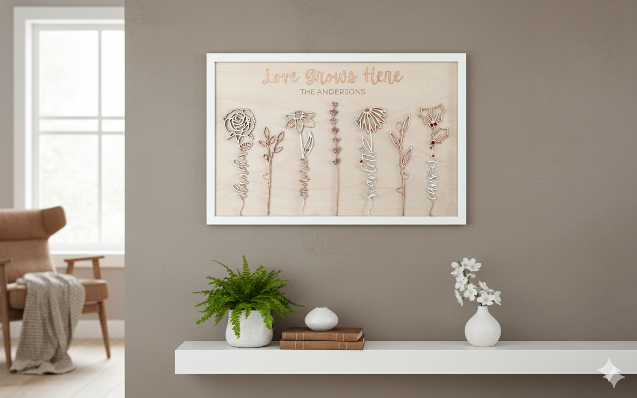 Custom Art - Names & Birthflowers