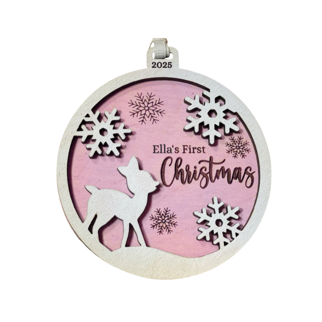 Custom Ornament - Baby's First Christmas - Color