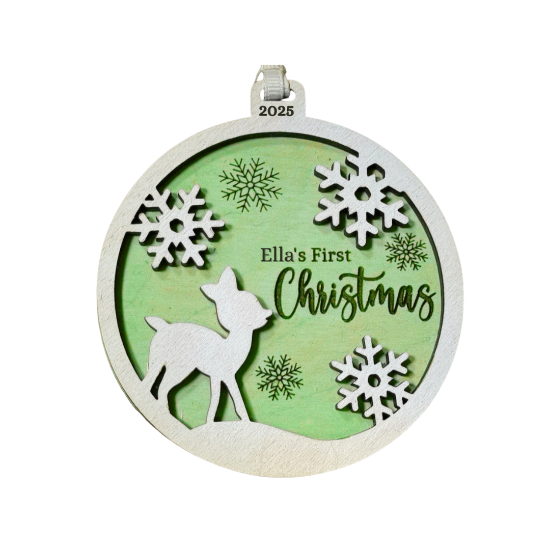 Custom Ornament - Baby's First Christmas - Color