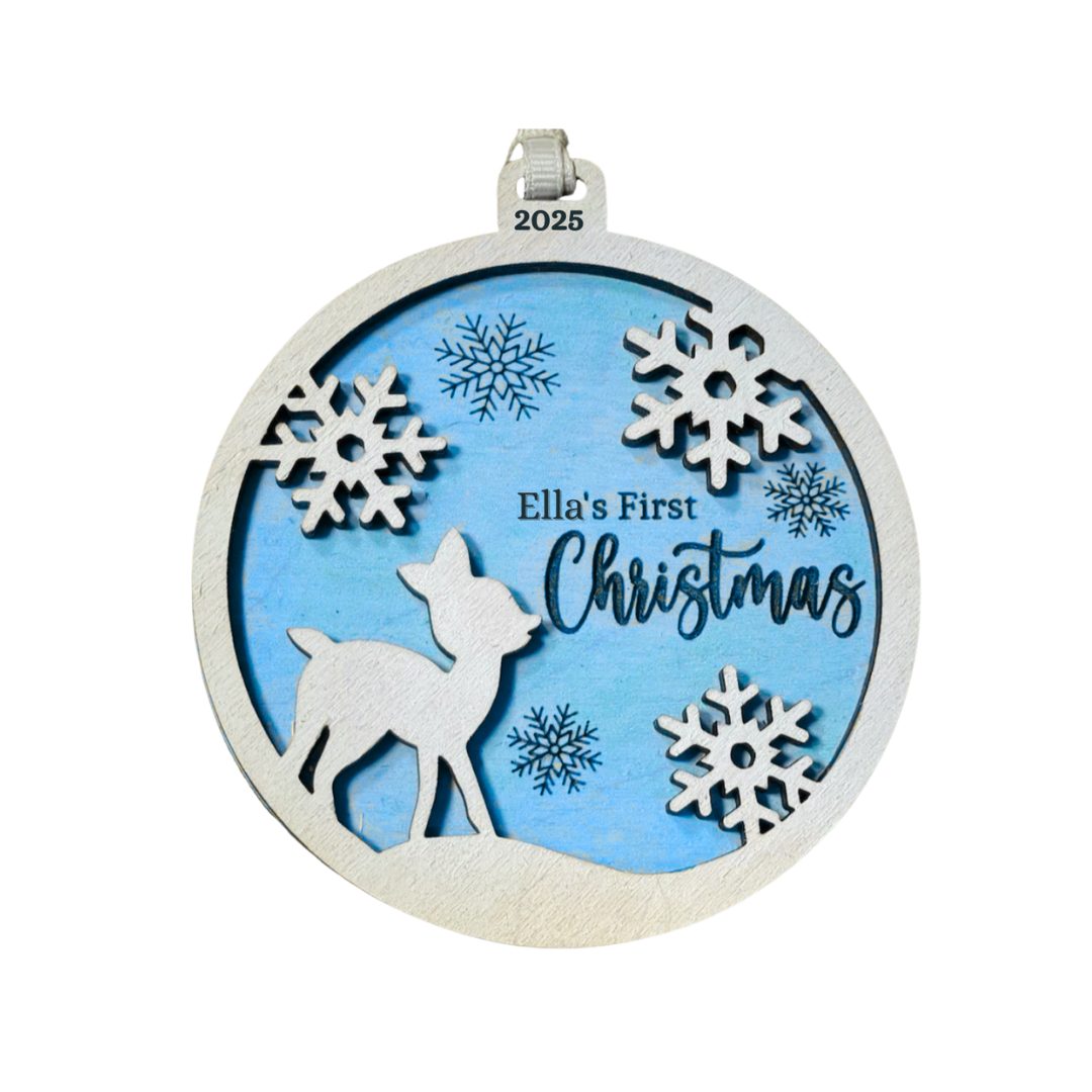 Custom Ornament - Baby's First Christmas - Color