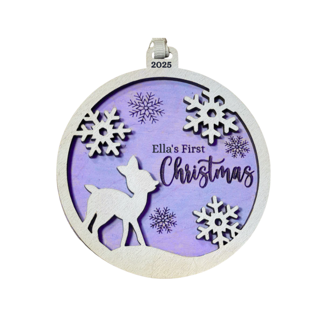 Custom Ornament - Baby's First Christmas - Color