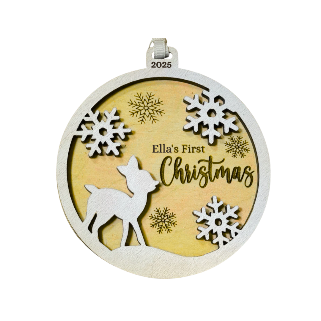 Custom Ornament - Baby's First Christmas - Color