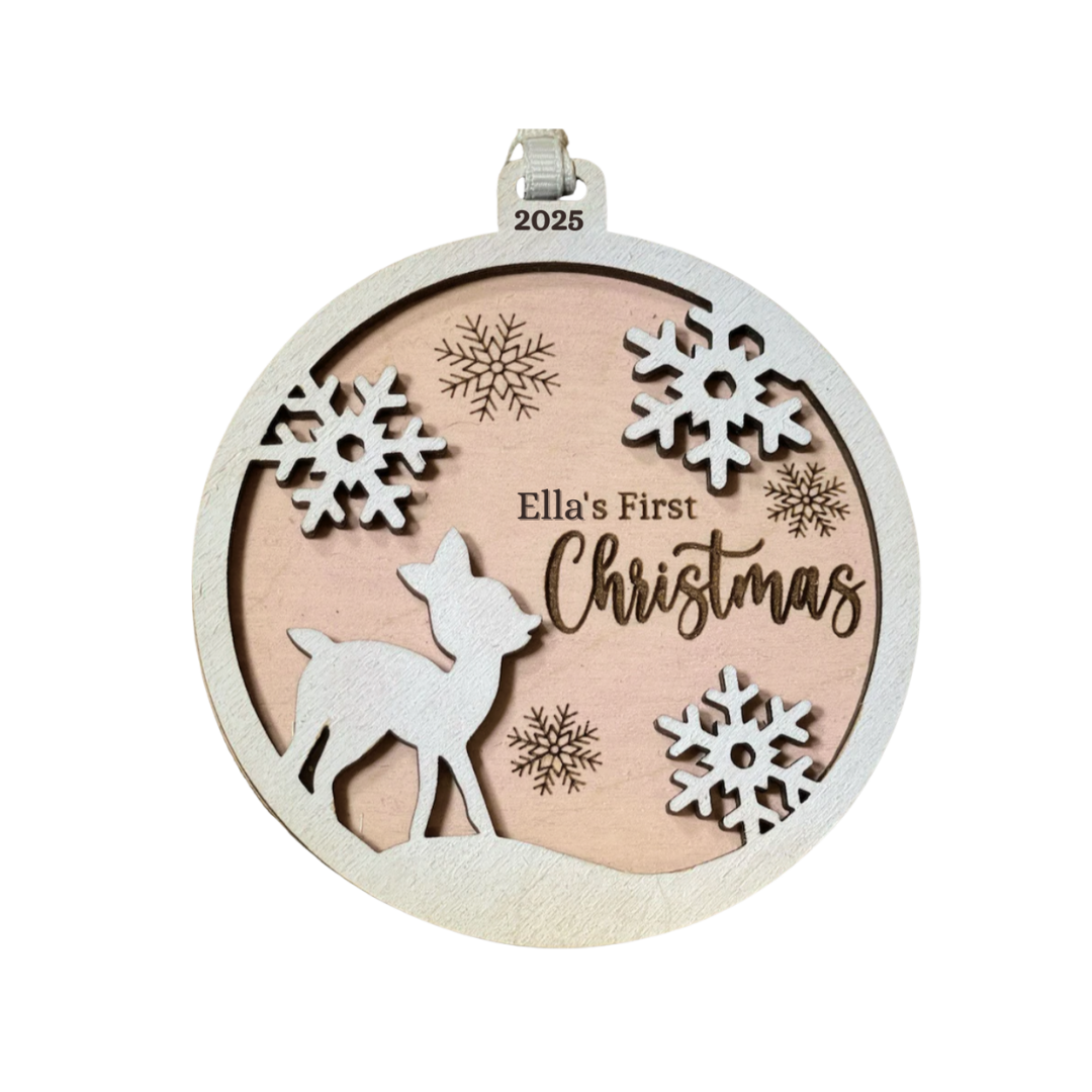 Custom Ornament - Baby's First Christmas - Color